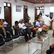 Patients waiting at a hospital