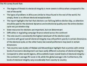 EIP survey findings