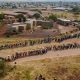 Lines of South Africans waiting to vote