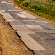 Heavily patched road in South Africa