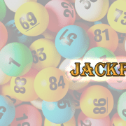 Lotto balls with the word JACKPOT