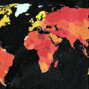 Image depicting the world map with colours representing different CPI scores